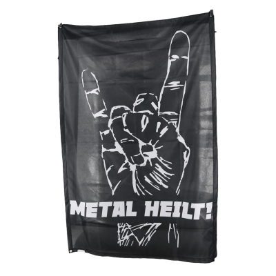 Banner/Fahne 'Metal Heilt!' schwarz